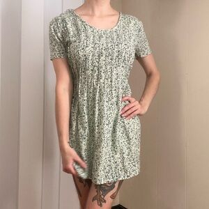 Vintage California Girl Green Floral Mini Dress
